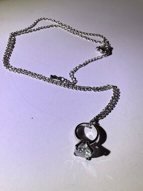 Crystal Zircon Ring Pendant Necklace